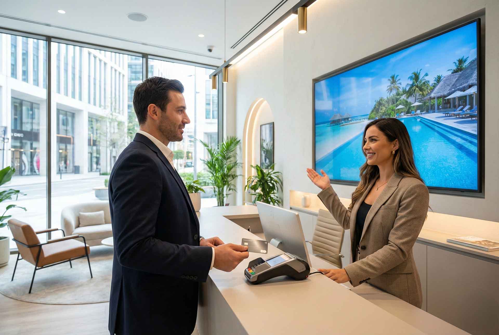 Travel Agency Taking Payment